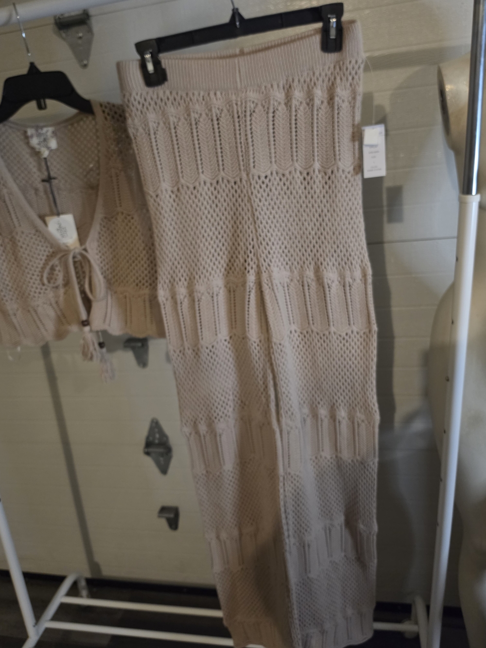 HIPPIE ROSE Knit Two-Piece Set - Cropped Vest & Wide Leg Pants S - Picture 3 of 6
